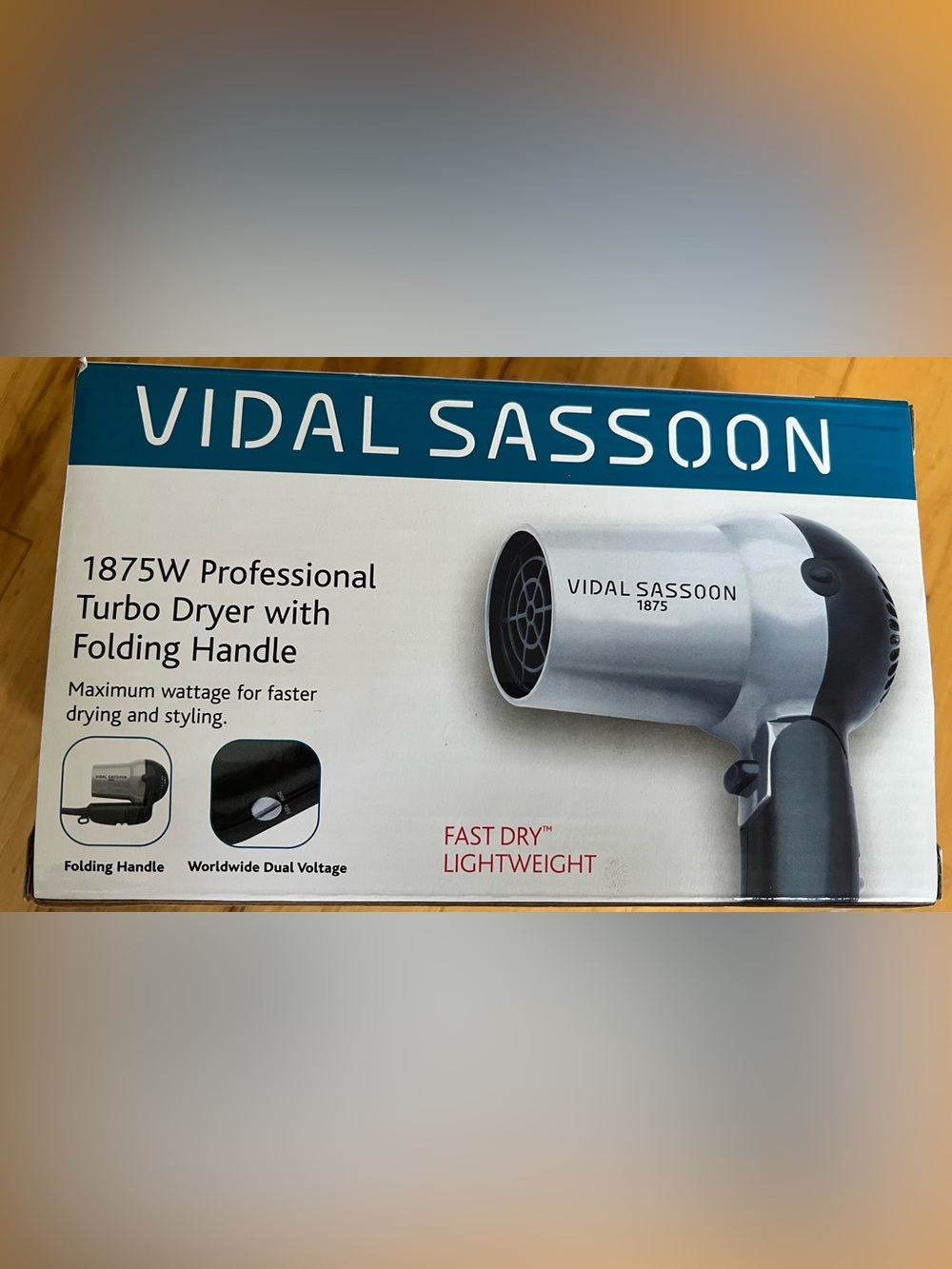 NIB Vintage Vidal Sassoon 1875W Travel Hair Dryer